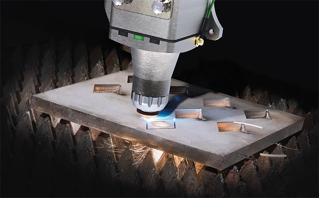 Laser cutting systems in the 6 to 30 kW ultrahigh-power range make it possible to cut very thick metals up to and beyond 50 mm with speeds that are now displacing plasma cutting equipment. Courtesy of IPG Photonics.