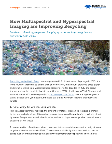 How Multispectral and Hyperspectral Imaging are Improving Recycling