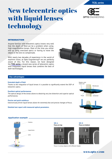 New Telecentric Optics with Liquid Lenses Technology