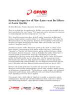 Ophir - Spiricon LLC, Photonics - System Integration of Fiber Lasers and Its Effects on Laser Quality
