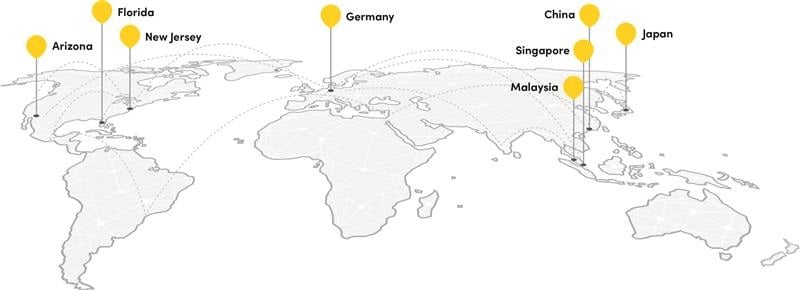 Edmund manufacturing map