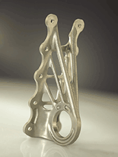 A titanium bracket made with LaserCUSING for aircraft manufacturer Airbus SAS.