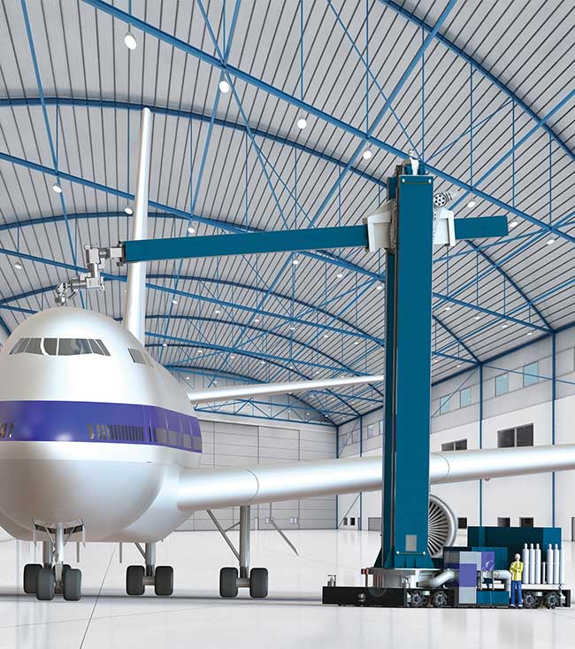 A rendering of LR Systems’ largest laser coating removal (LCR) system for commercial airliners. 