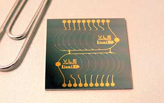 Chip designed and tested by VLC Photonics and fabricated using the MPW fabrication of LioniX. 