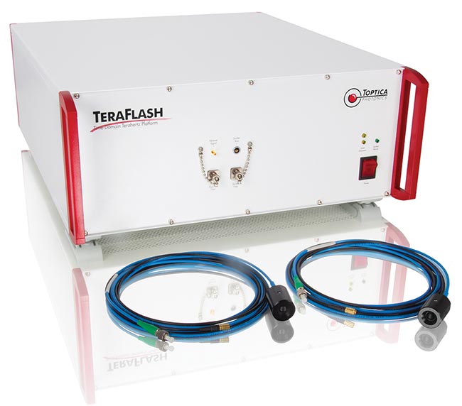 Toptica’s TeraFlash time-domain terahertz platform incorporates photoconductive antennas to translate the pulse train of a femtosecond laser into broadband terahertz radiation.