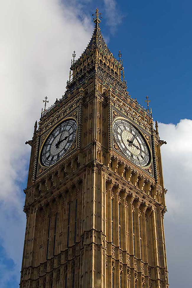 big ben clock tower close up
