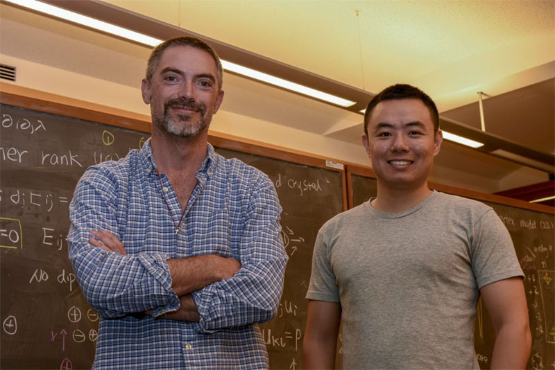 Nic Shannon and Han Yan of the OIST Theory of Quantum Matter Unit.