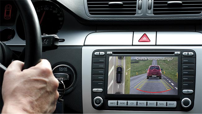 Example of a surround view system (SVS), which merges input from multiple sensors to present an image to the driver of a vehicle&rsquo;s surroundings.