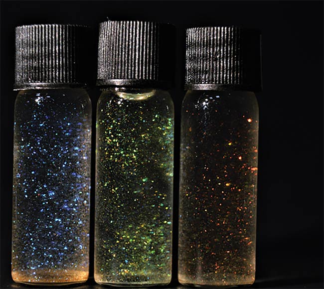 Biodegradable glitter made from plant-based cellulose might allow environmentalists, if not art teachers, to breathe a collective sigh of relief. Courtesy of Benjamin Droguet.