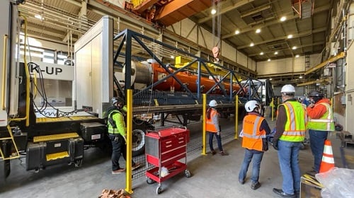 A cryomodule that will be used in the LCLS’ upgrade. Courtesy of the SLAC National Accelerator Laboratory.