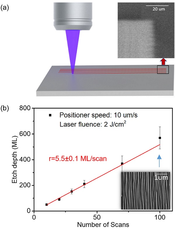 Schematic diagram showing the large area processing achieved by rastering the focused UV beam. Courtesy of Applied Surface Science (2024). DOI: 10.1016/j.apsusc.2024.161816.