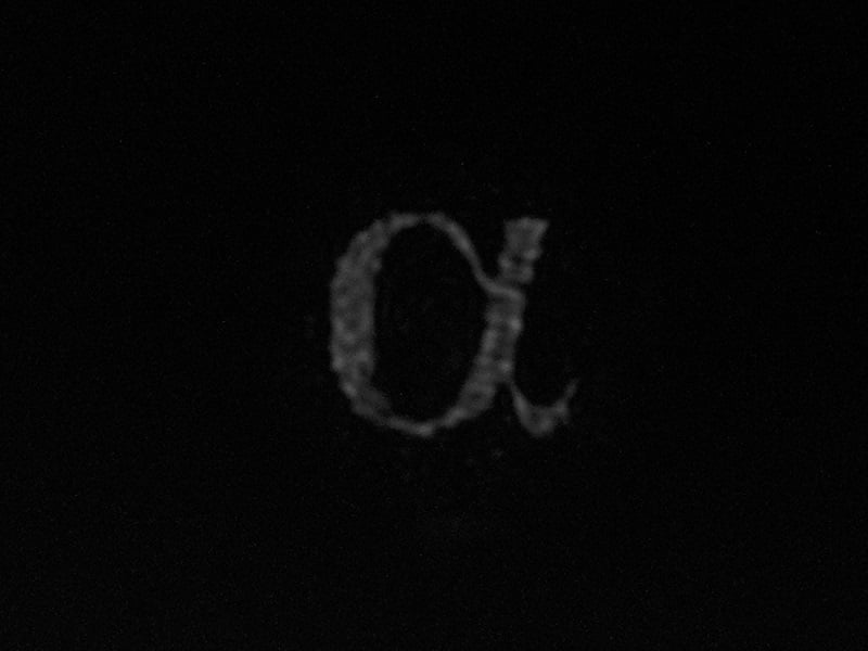 Using the new technique, any pattern can be projected through an optical fiber. This example shows the projection of a Greek letter alpha. Courtesy of the University of Adelaide.