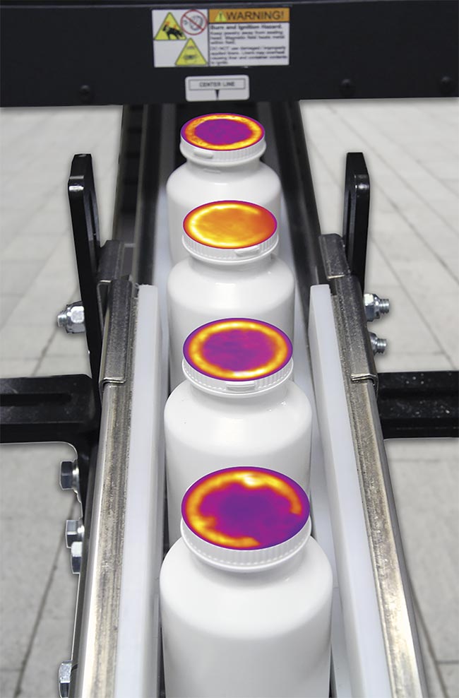 The heat signature of a bottle seal can indicate defects. Courtesy of Eigen Innovations.