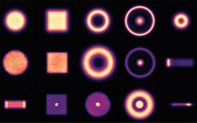 Figure 2. Modern optics can create almost every beam profile needed, in almost any shape and configuration. Courtesy of PowerPhotonic Ltd.