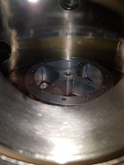 The researchers built a fiber optic gyroscope for monitoring linear and rotational activity in the Earth’s crust caused by seismic activity. Based on the Sagnac effect, The gyroscope is formed from fibers wound around an aluminum spool. Courtesy of Saverio Avino, CNR-INO.