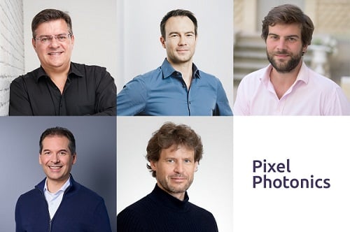 Pixel Photonics advisory board members (clockwise from upper left) Antonio Mesquida Küsters, Oliver Kahl, Jean-Gabriel Boinot-Tramoni, Wolfram Pernice, and Gernot Berger. Courtesy of Pixel Photonics.