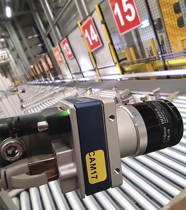 A Teledyne DALSA Genie Nano camera is used on an automated picking and packing line to track and identify packages. Courtesy of Teledyne DALSA.