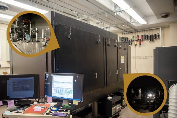 This automobile-sized black box is the heart of NIST’s Ultraviolet Spectral Comparator Facility, which holds the instruments used to calibrate UV detectors. Courtesy of NIST/B.Hayes.