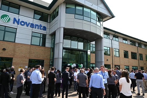 Novanta’s new U.K. facility quadruples its capacity, supporting continued expansion with a large work environment, ample cleanroom space, and onsite amenities. Courtesy of Novanta.