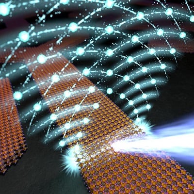 Researchers led by the University of Warsaw have developed a method to create perovskite waveguides with edge lasing effect. Courtesy of Mateusz Krol, University of Warsaw and the School of Physics at the Australian National University in Canberra.