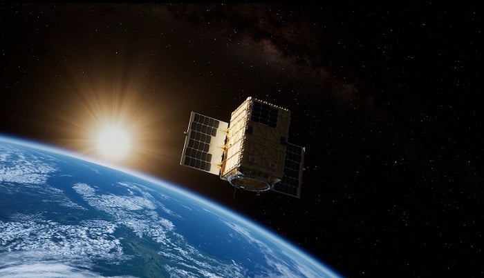 On-orbit render of the Q4S satellite which promises to unlock understanding of how quantum entanglement swapping behaves on orbit. Courtesy of Boeing.