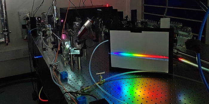 A research team led by professor Christian Brahms is building a new type of light source for extremely fast laser pulses that will allow scientists to observe some natural processes as these processes unfold. Courtesy of Heriot-Watt University.