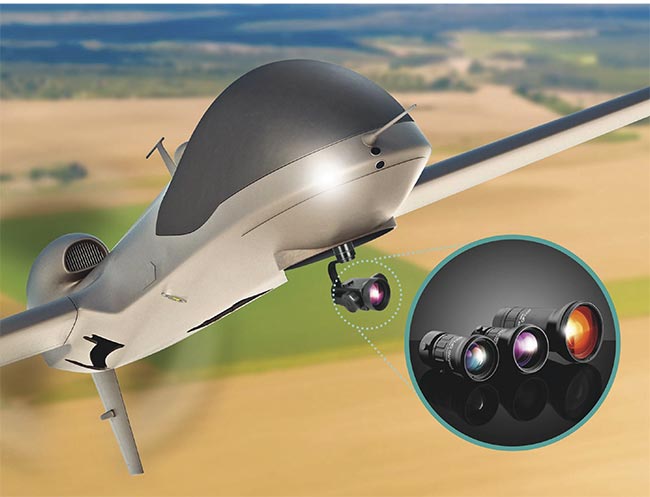 Figure 1. Imaging lenses for high-resolution uncrewed aerial vehicle (UAV) systems face demanding environments beyond those compatible with both traditional machine vision lenses and the small, cheap lenses used for consumer drones. Courtesy of Edmund Optics.