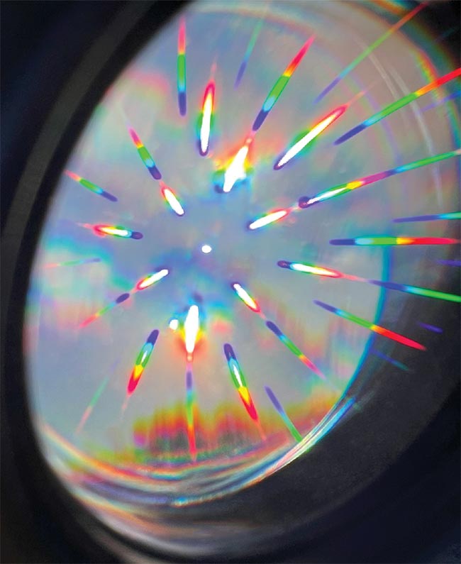 Figure 5. Imaging the sun through a pair of diffractive waveplates. Courtesy of BEAM Engineering for Advanced Measurements Co.