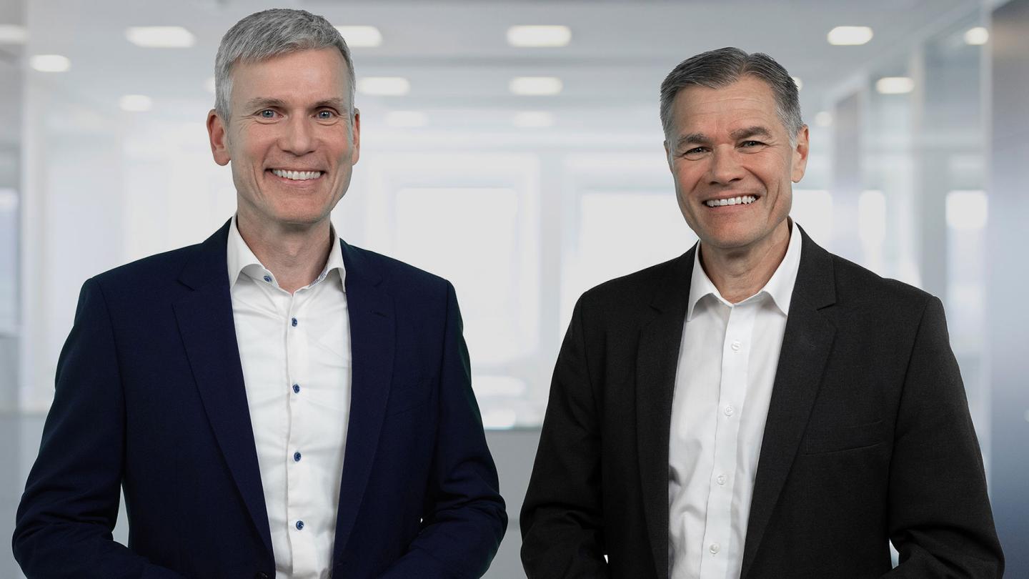 Andreas Pecher (left) will serve as president and CEO of Carl Zeiss AG effective April 1, 2025. He will succeed Karl Lamprecht (right), who has decided not to extend his contract. Courtesy of Carl Zeiss AG.