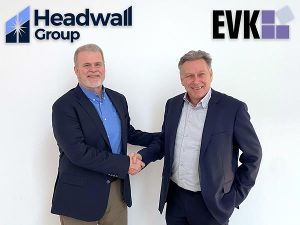 Mark Willingham, CEO of Headwall (left), and Matjaz Novak, CEO of EVK. Courtesy of Headwall Group.