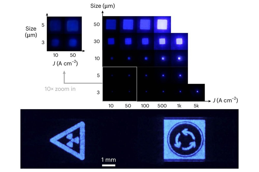 A collaborative research effort between Hong Kong University of Science and Technology, the Southern University of Science and Technology, and the Suzhou Institute of Nanotechnology of the Chinese Academy of Sciences has produced a deep-ultraviolet micro-LED display array for lithography machines. According to the researchers, the work is a key step toward independent development of semiconductor equipment. Courtesy of Hong Kong University of Science and Technology. 