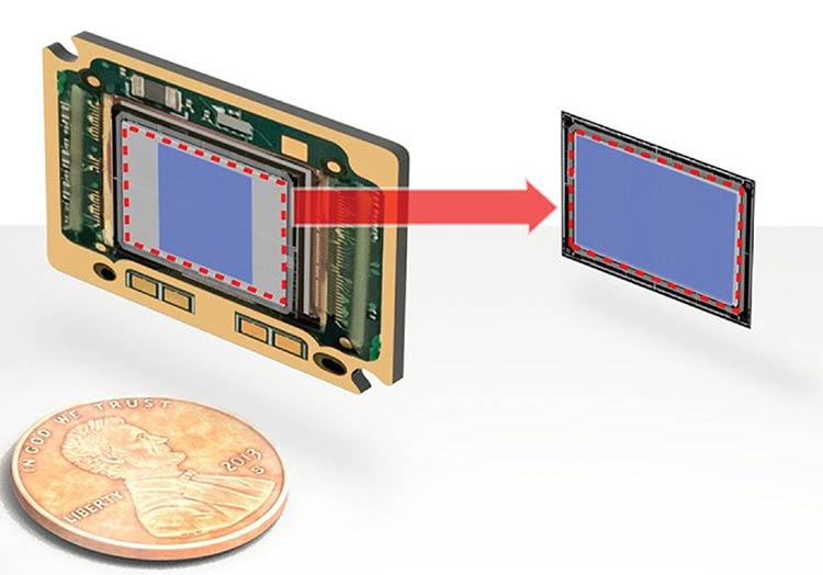 Traditional video graphics array microbolometer sensor implementations require space on the chip around the active area for support circuitry. The sensor described in this article uses the entire chip surface, enabling megapixel resolution in the same area. Courtesy of OWL AI.