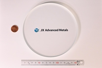 Example of yttrium aluminum garnet ceramics, measuring 6 inches in diameter. Courtesy of JX Advanced Metals Corporation.