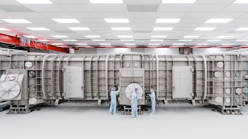 A vacuum compressor system was constructed for the final femtosecond pulse compression. The system reaches 18 meters in length. Courtesy of ELI. 