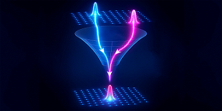 An optical thermodynamic device emulates conventional thermodynamics to universally route light in nonlinear systems in a self-directed way. Light naturally finds its way through the device, guided by thermodynamic principles. Courtesy of the University of Southern California, Viterbi School of Engineering.