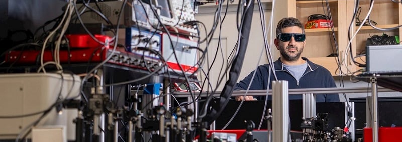 Working with ultrafast spectroscopy, professor Elad Harel aims to reveal how microscopic phenomena impact large complex systems. Courtesy of Michigan State University.