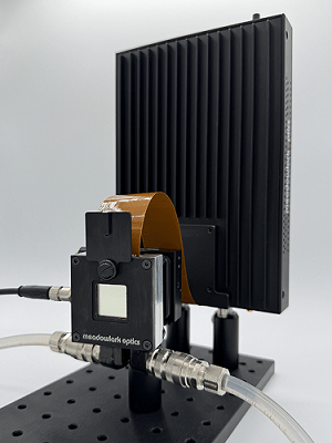 Meadowlark’s liquid crystal on silicon spatial light modulator that can operate at an average laser power of 1.4 kW. Courtesy of Meadowlark Optics.