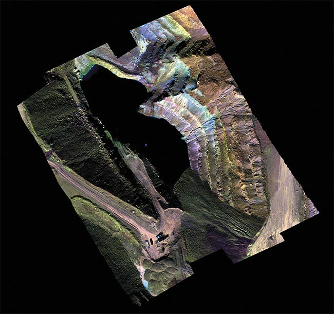 An example of a rasterized image of an open-pit mine. Courtesy of HySpex by NEO.