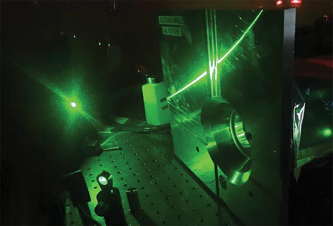 A visible green laser at 532 nm is typically used for underwater lidar applications. Green lasers are optimal for use in close-to-shore ocean water. Courtesy of 3D at Depth.