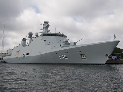 HDMS Absalon L16 Danish Military Ship. Courtesy of Lumibird.