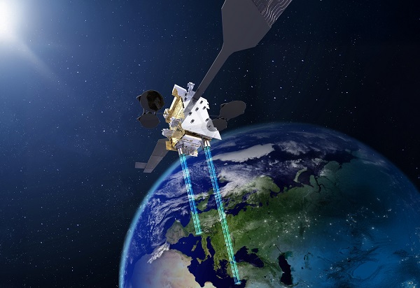 The SOLiS project aims to develop an optical communications payload for a geostationary satellite and a ground station to demonstrate very-high throughput laser communications. Courtesy of E. Briot/Thales Alenia Space.