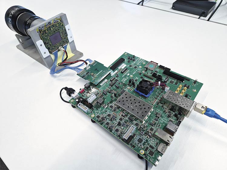 A test setup for a high-resolution image sensor. Courtesy of Framos.