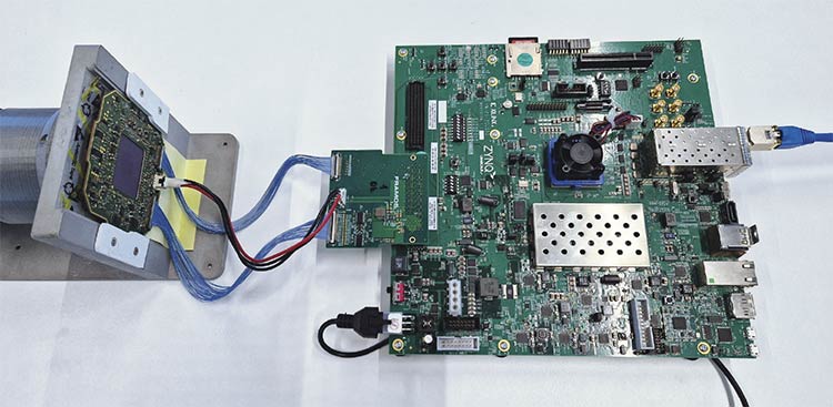A test setup for a high-resolution image sensor. Courtesy of Framos.