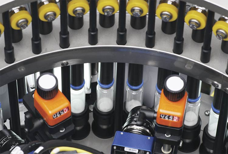 Cameras play an important role in many pharmaceutical applications. Courtesy of Bonfiglioli Engineering.