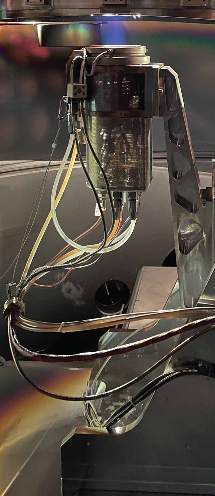 Ion beam figuring (IBF) is used to deterministically correct a large metal mirror. Courtesy of MKS.