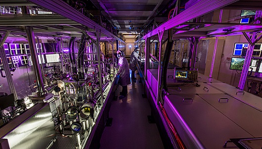 Lawrence Livermore National Laboratory (LLNL) and Extreme Light Infrastructure (ELI) began their partnership with the L3 HAPLS (High-Repetition-Rate Advanced Petawatt Laser System) laser system, which LLNL built and delivered, and ELI now operates. Courtesy of Lawrence Livermore National Laboratory. 