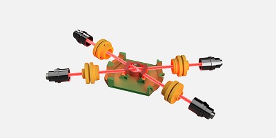 Computer model of the test sensor for measuring the magnetic field. Courtesy of TU Graz.