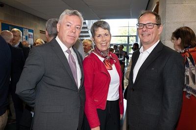 (Left) to (right): Seamus Carroll, IDA Ireland; Orla Flynn, president, Atlantic Technological University; Nick Timmons, Atlantic Technological University, at the launch of the SPEAR Centre in Letterkenny.
